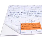 Polycarbonate Sheet 40 x 48 x 1/4 0.236" Clear Plastic, Replaces Plexiglass | Clear Polycarbonate, Easy Cut to Size, Shatter Resistant, EasyRuler Film. DIY Bend &amp; Mold. Hobby PC Panel, Glass Replacement