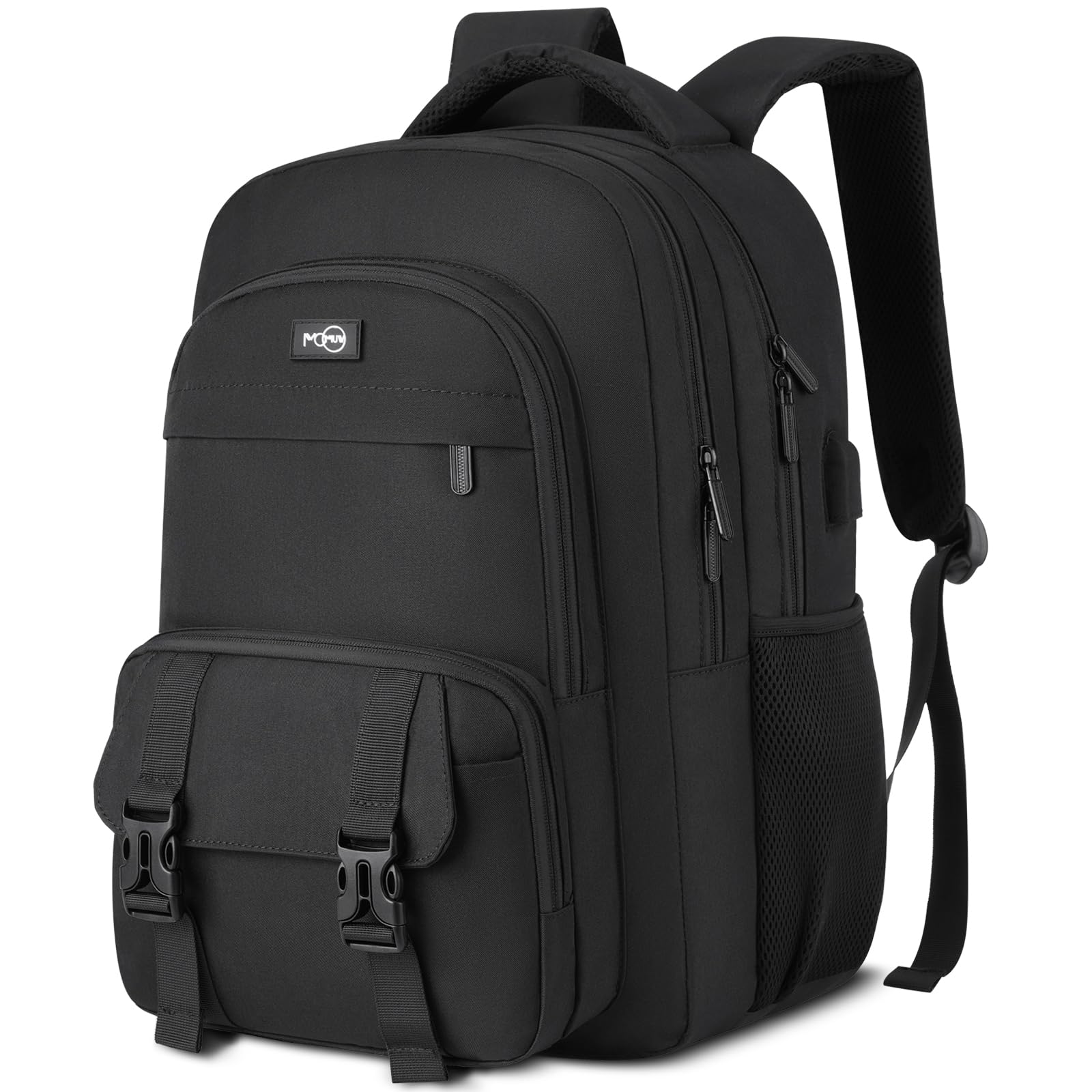 Photo 1 of MOMUVO School Backpack for Teens Boys and Girls,15.6 Inch Laptop Backpack Unisex Bookbag with USB Charging Port Water-Resistant Schoolbag Casual Daypack-Black