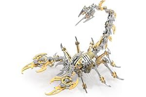 Metalkitor Scorpion 3D Metal Puzzles Kits for Adults Teens – 454 Pcs – Mechanical Assembly Models – 4 Hours to Build – Ideal for Gifts and Decorations (Golden)