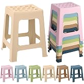 TURSTIN 6 Pack Plastic Stools 16.9 Inch Nesting Stools Bohemia 6 Color Portable Backless Bar Stool Flexible Seating Chairs for Back-to-School Season Classroom Office Home