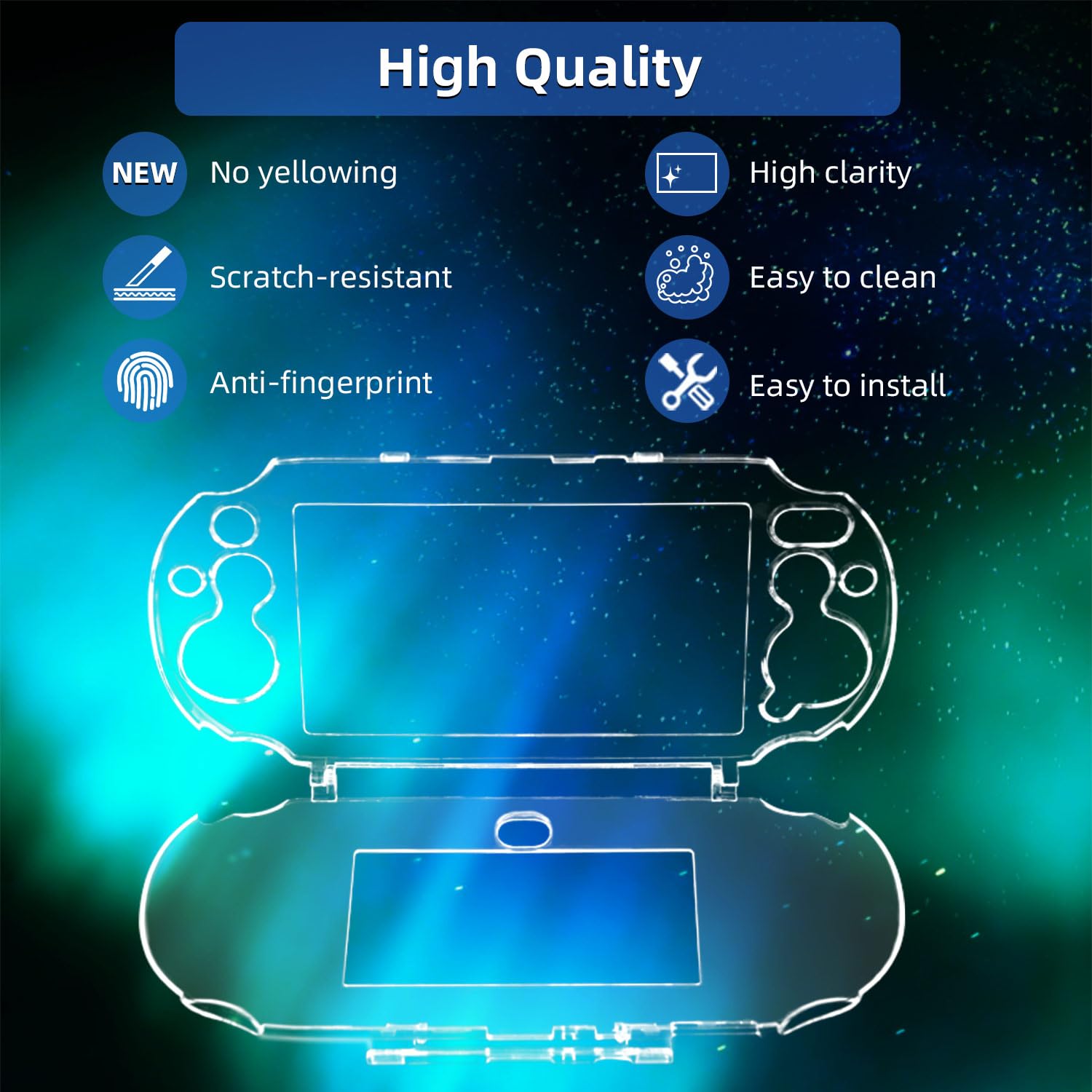 OSTENT Protective Clear Crystal Hard Guard Case Cover for Sony PS Vita PSV 2000 PCH-2000