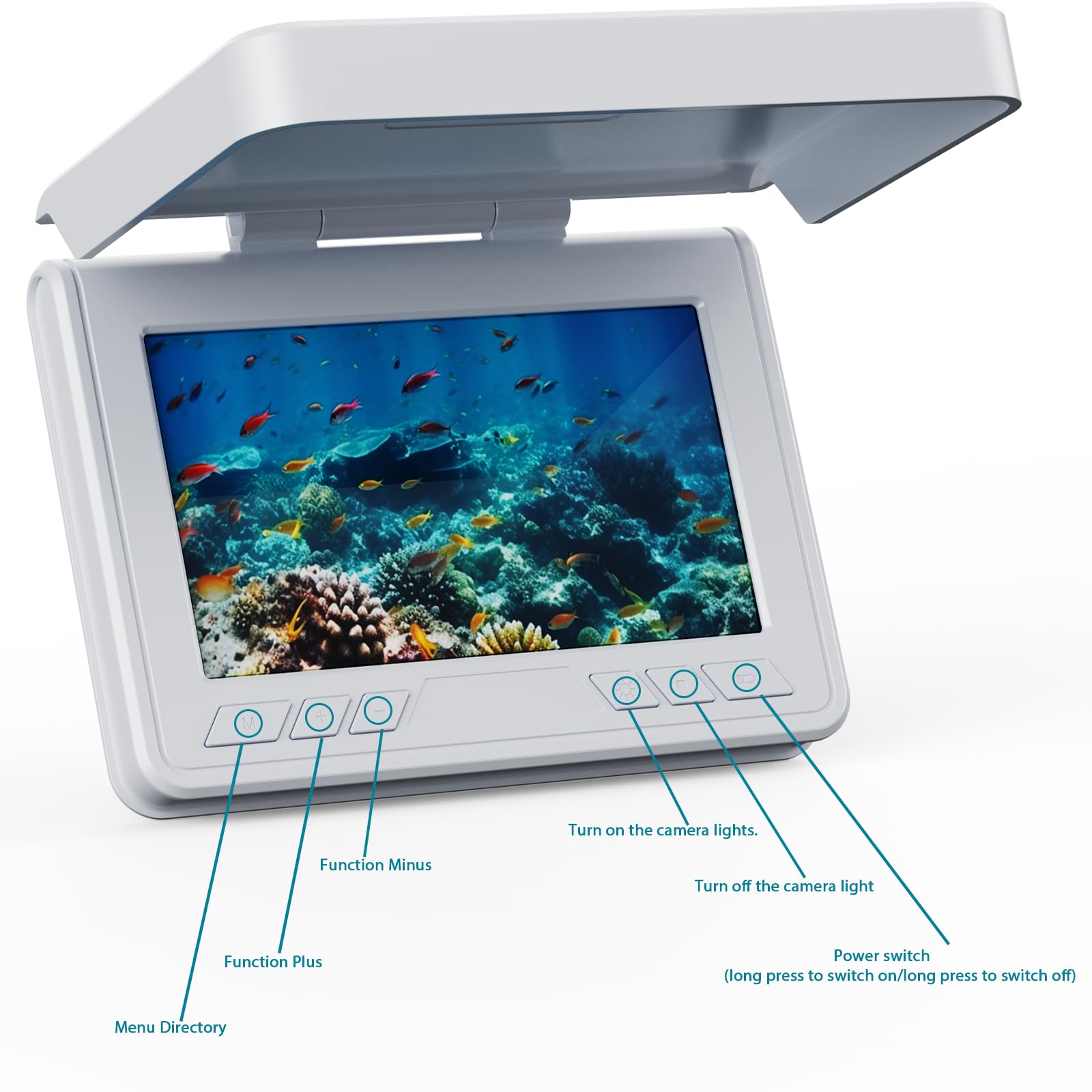 FourQ Underwater Fishing Camera,Fishing Camera Ice vexilar Fish find 4.3inch Hd LCD Display Underwater W/ 5000mah Li-Battery,65ft Cable and 12pcs Ir Lights for Boat Lake Kayak Ice Fishing (65FT)