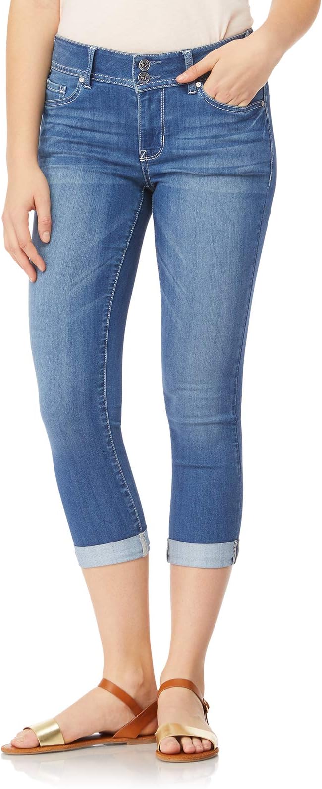 WallFlower Women's Juniors Plus-Size InstaSoft Ultra Fit Skinny Stretch Crop Jeans