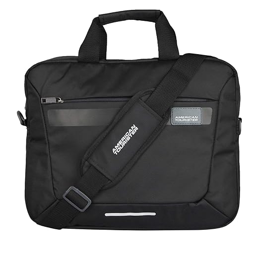 American Tourister Amt Rexton 01 Black Lightweight Laptop Messenger Bag
