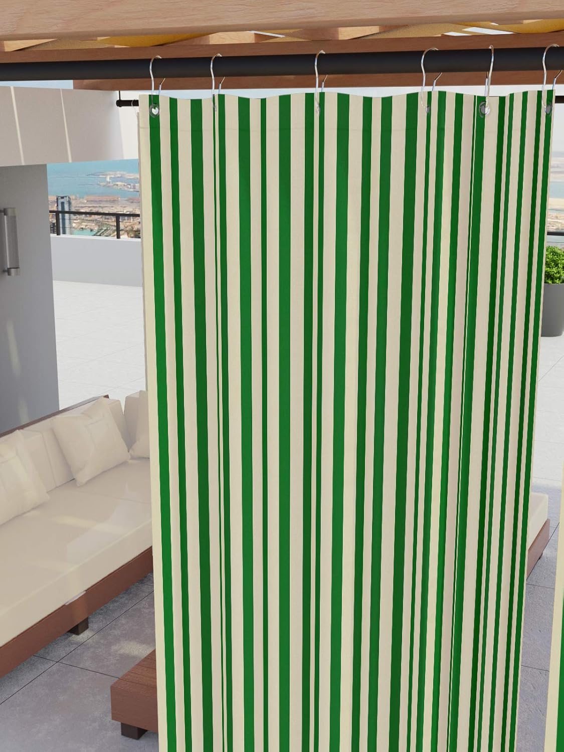 Tenda Da Sole Per Balcone Home Tresor - 280x300 Cm, A Righe Blu, Con Anelli E Ganci - Foto 11