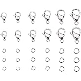 210pcs 304 Stainless Steel Lobster Clasps Claw Clasps and Open Jump Rings for Bracelet Necklace Jewelry Making Findings