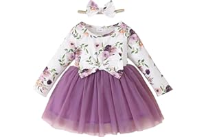 MIOGLRIE Baby Girl Dress Newborn Toddler Girl Fall Winter Dress Tutu Tulle Dresses for Girls