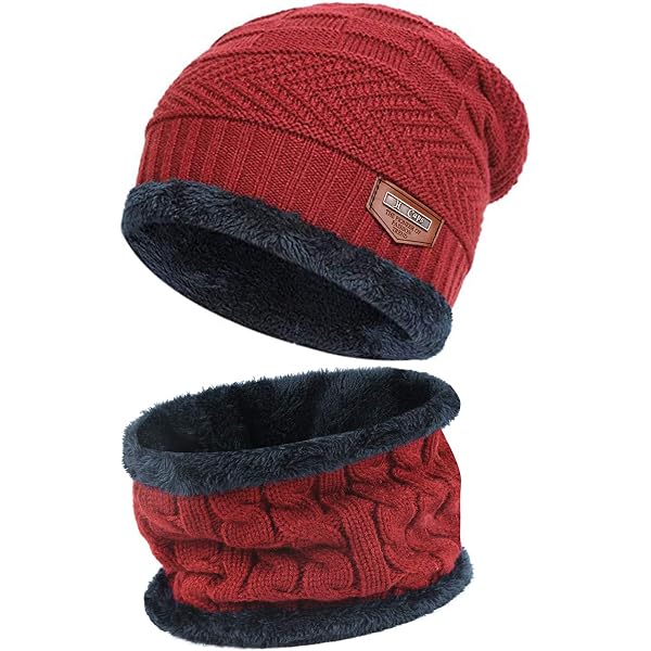 Kafeimali Thick Warm Wool Knitted Hat Scarf Set Winter  display picture 1