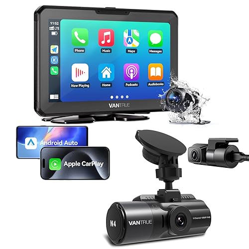 Bundle: Vantrue N4 Way Dash Cam Portable Wireless Car Stereo
