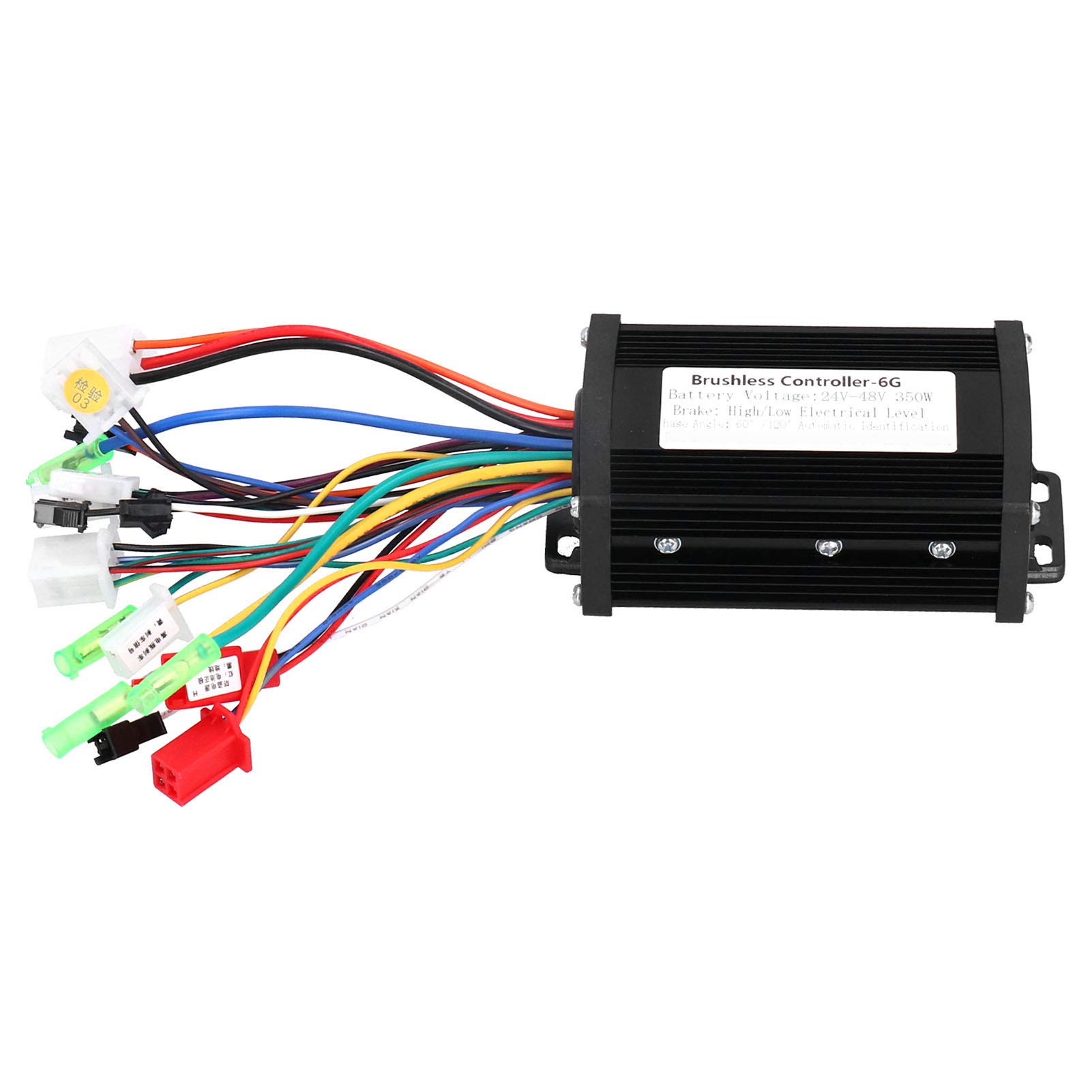 Alomejor 350W 24V/48V/64V Electric Brushless Controller Motor 6Tube Sinusoid Mute Full Intelligent Brushless Speed Controller for Electric Scooter(24V-48V)