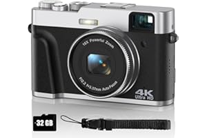 VAHOIALD 4K Digital Camera for Photography, Autofocus 4K Camera with Viewfinder 16X Anti-Shake Video Camera Vlogging Camera for YouTube Compact Point and Shoot Digital Cameras with 32GB SD Card