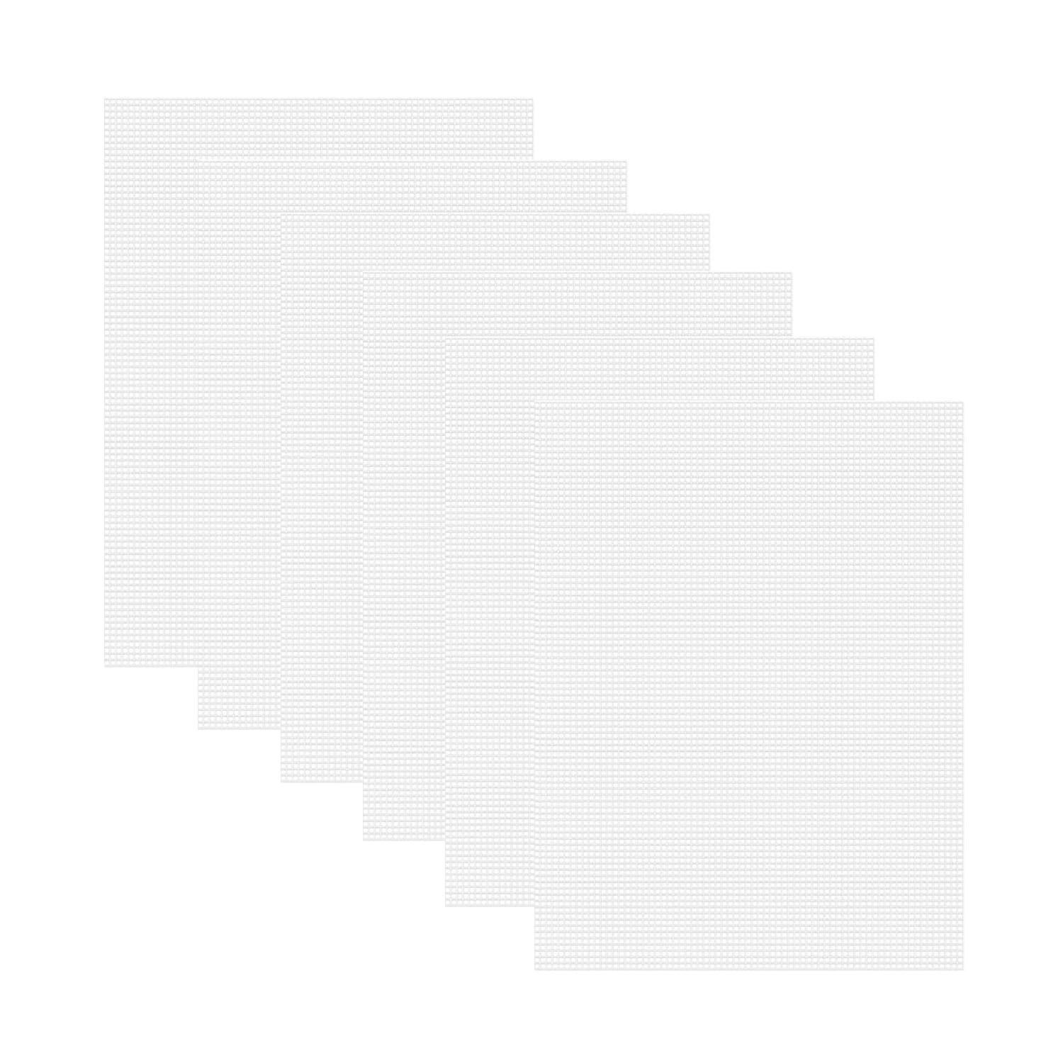 6pcs 7 Count Plastic Canvas, 10.5" x 13.5" Plastic Canvas Sheets Plastic Mesh, Plastic Mesh Sheet Eye Mesh for Embroidery, Knit Crochet Projects, DIY Handicraft, Make Dividers.