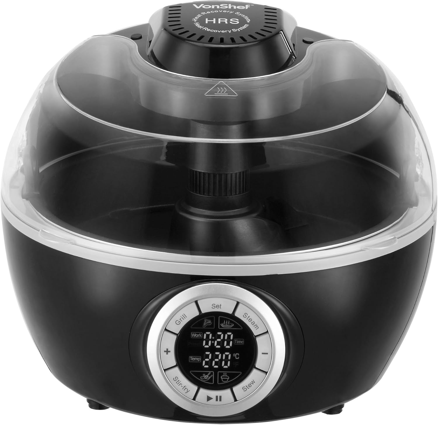 VonShef Multi Cooker Cook Robot Digital Low Fat Air Fryer with 6 Cooking Options 6 Litre in
