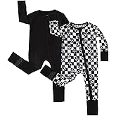 Chichoo Rayon from Bamboo Baby Pajamas Boy 2pack Baseball Football Infant 2 Way Zipper Pjs Romper Newborn Footless Sleeper