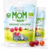 UNIQBITE Organic Lollipops, Vegan Gluten Free Pops with Strawberry Blueberry Watermelon Fruit Flavors, Natural Dye Free Suckers, Individually Wrapped Hard Candy, 2 Pack, 20 Count Total, 4.09 oz