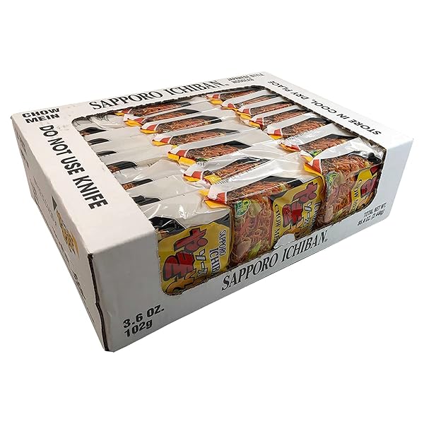 [SAPPORO ICHIBAN] YAKISOBA, NO.1 TASTING INSTANT JAPANESE FRIED NOODLES, DELICIOUS CHOW MEIN (3.6 OZ. X 24 PACKS) | 24 PACK CASE