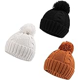 Zsedrut Baby Winter Beanie for Girls Boys Infant Toddler Warm Knit Twist Hat with Pompom