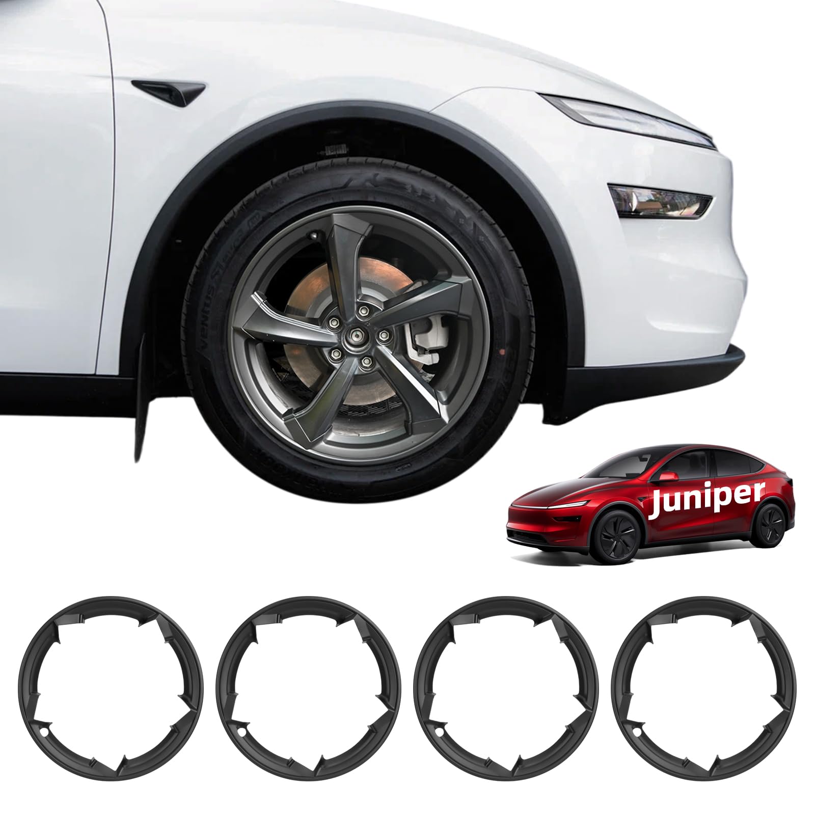 Photo 1 of 19 in Rim Protector for Model Y Juniper 19" Crossflow Wheel Cover All-in-one Car Tire Trim Ring Rim Case Hubcap for Tesla ModelY 2025 2026 Juniper Accessories