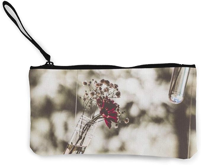 Schöne Blumen an der Flasche hängende Geldbörse aus Segeltuch Exquisite