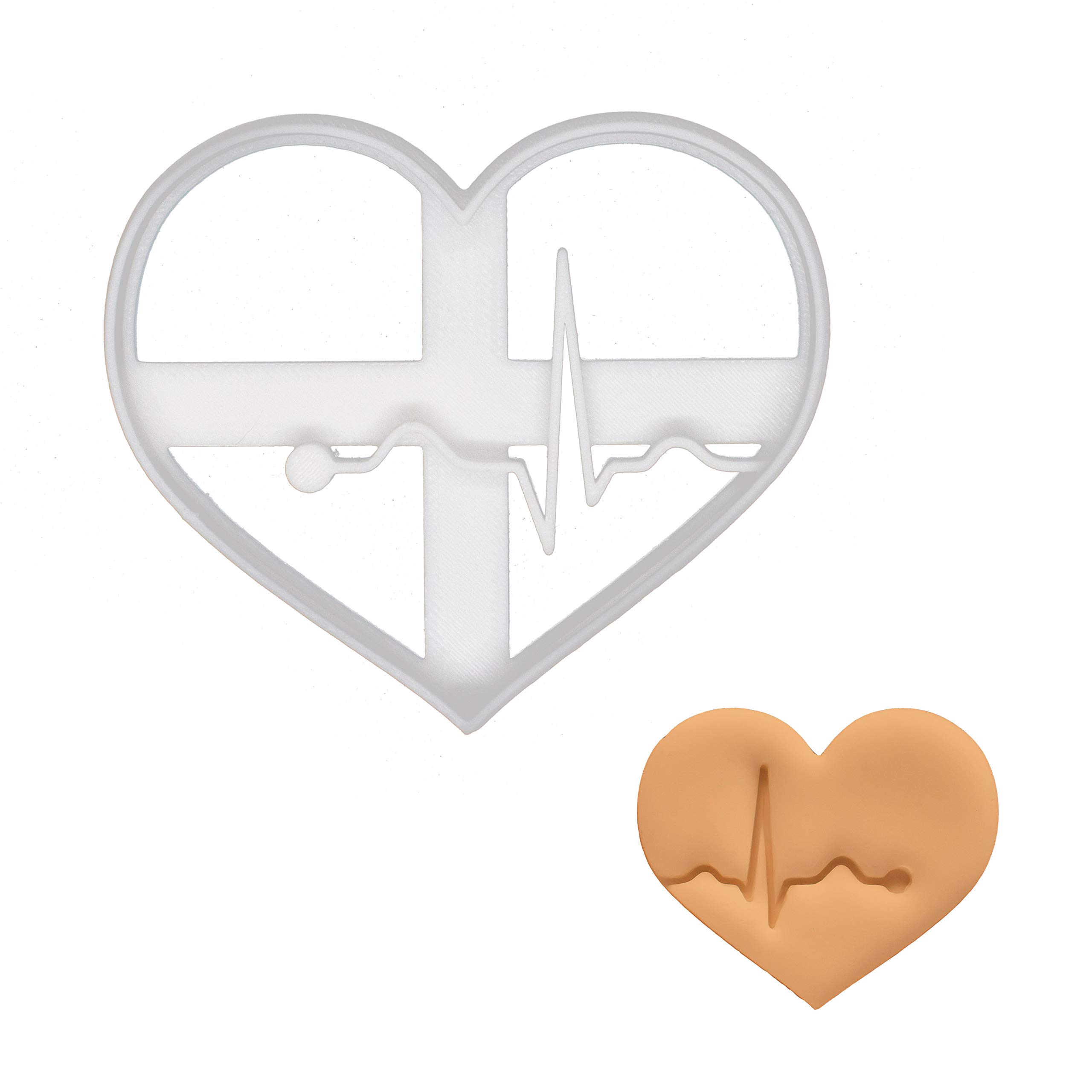 BAKERLOGY ECG Small Size Cookie Cutter - Detailed Biscuit Cutter Design for Baking and Crafts, Ideal on Fondant, Dough, Clay