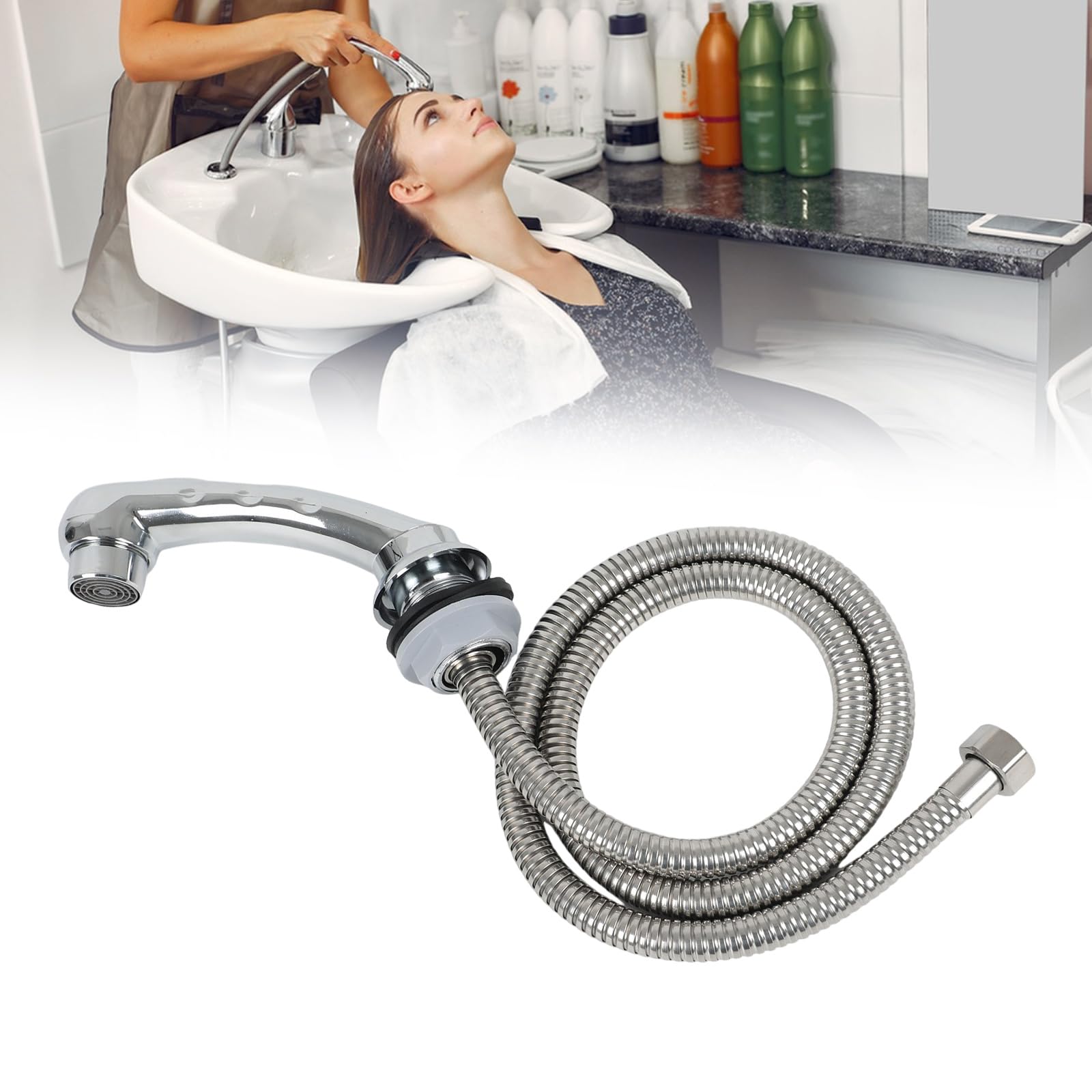 Hairdresser Wash Basin, Wash Basin Shower Set, Handheld Showerhead Set with Shower Hose for Hairdressing Salon Bathroom