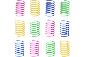 ISMARTEN 120 Pack Cat Spring Toy, Colorful Interactive Cat Toy Plastic Coil Springs Cat Toy for Swatting, Biting, Hunting Kitten Toys