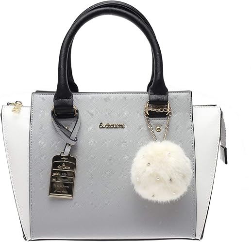 Amazon セット品 Chouette シュエット レディライクハンドバッグ 中 ショルダーバッグ ハンドバッグ トートバッグ レディース サマンサタバサ Samantha Thavasa バッグ チャーム ファー グレー Samantha Thavasa サマンサタバサ ハンドバッグ