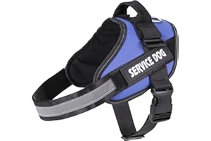 Service Dog Harness - No Pull Easy Adjustable Vest with Reflective Straps & Breathable Mesh Padding, Comfortable Support for 
