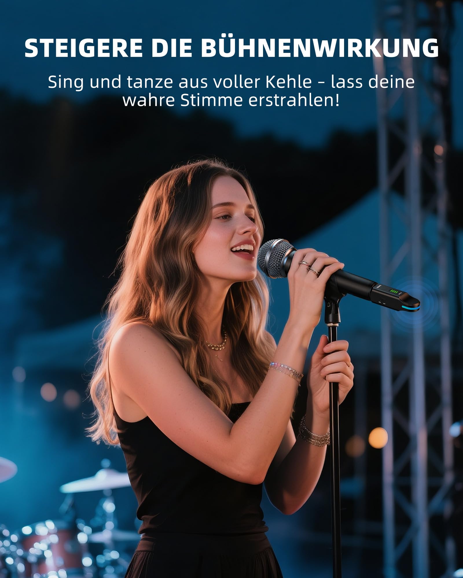 LEKATO 2,4 GHz Funkmikrofonsystem, XLR Sender Empfänger, 48V Phantomspeisung, für Kondensator & Dynamische Mikrofone, Plug & Play, 8 Std. Laufzeit, geeignet für PA, Mischpult, Live Auftritte (MW-20) 5