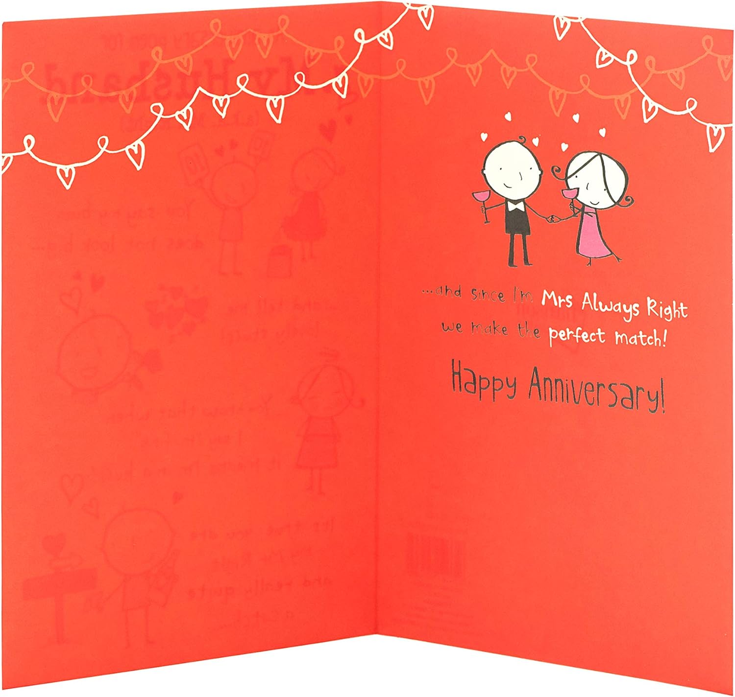 UK Greetings Wedding Anniversary Card for Husband - Cute Poem Design, Multi, 149mm x 229mm - Image 3