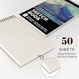 KINSPORY Sketchbook A4 21 x 29.7cm 100 Pages 100gsm Spiral Bound view 3
