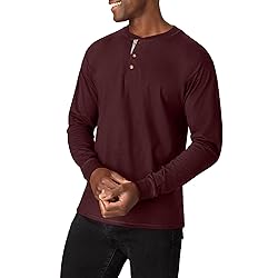 Hanes mens Beefy Long Sleeve Three-button Henley