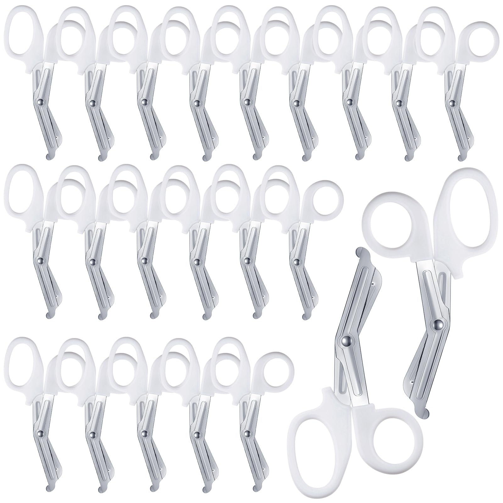 Photo 1 of Lanties 20 Pack Medical Scissors 6 Inch Bandage Scissors Bulk Trauma Shears for Nurses Surgical Emergency First Aid Scissors Stainless Steel Bandage Shears for Nurse Doctor Cutting Gauze Tape(White)