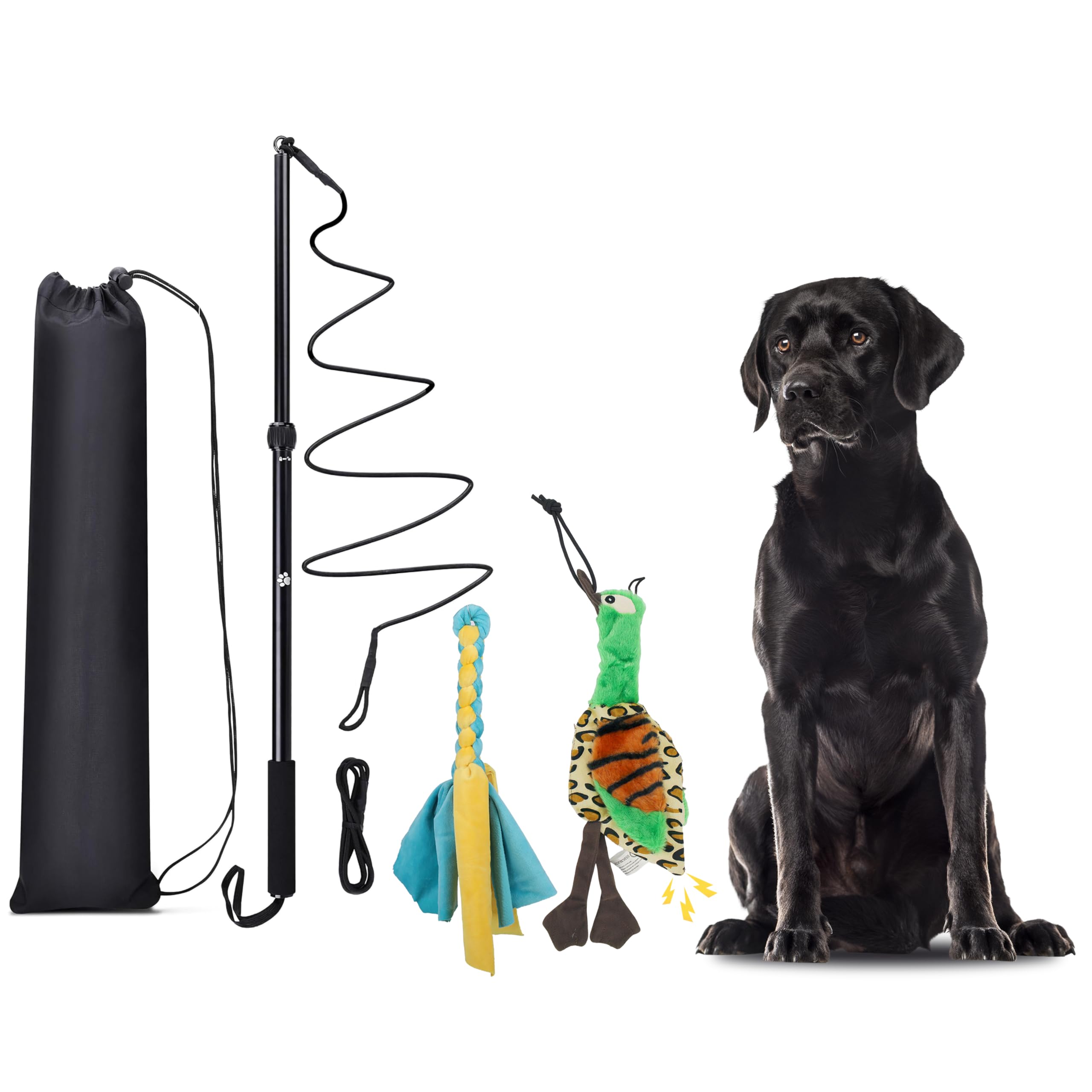 KOXXUD Flirt Pole Dogs, Dog Flirt Pole Extra Strong for Large Medium Small Dogs to Keep the Dog Entertained and Physically Exhausted Rope+Duck — image 1