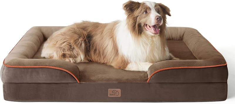 Bedsure Large Dog Bed Sofa Orthopedic With Removable Flannel Cover 97x71x16cm