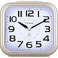 5.5" Silent Analog Alarm Clock Non Ticking, Gentle Wake, Beep Sounds, Increasing Volume, Battery Operated Snooze and Light Functions, Easy Set, Gold (Best for Elder)