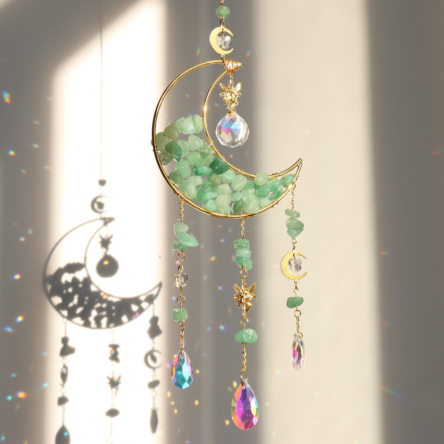 Suncatcher Crystal Window, Moon Crystal Pendant Decoration, Hanging Window Decoration, Crystal Suncatcher, Rainbow Suncatcher Crystal, Rainbow Crystal Pendant, Home Garden Decoration
