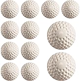 Bkkack - Juego de 12 pelotas de béisbol amarillas con hoyuelos y hoyuelos de 9 pulgadas para coordinación ojo-mano, práctica 