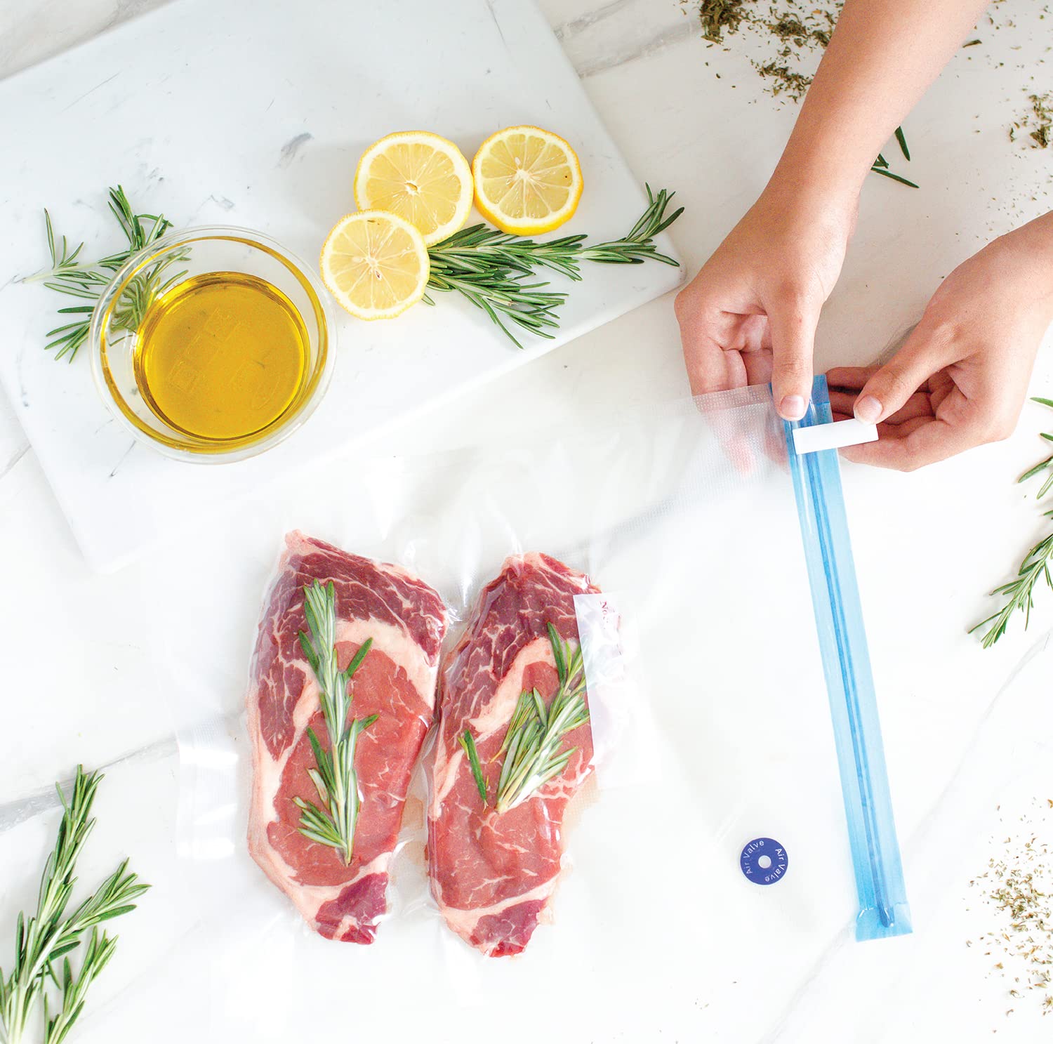 Sous Vide Bags for Joule and Anova Cookers - 20 Reusable BPA-Free Sous Vide Bags Quart Size and Gallon Size Bags -Vacuum Sealer Bags Food Storage Freezer Safe - Fits Any Sous Vide Machine