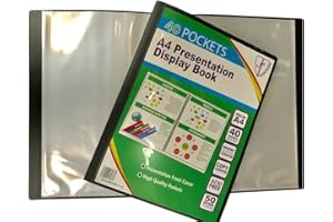 Tiger 300933 40 A4 Pocket Presentation Display Book - Black