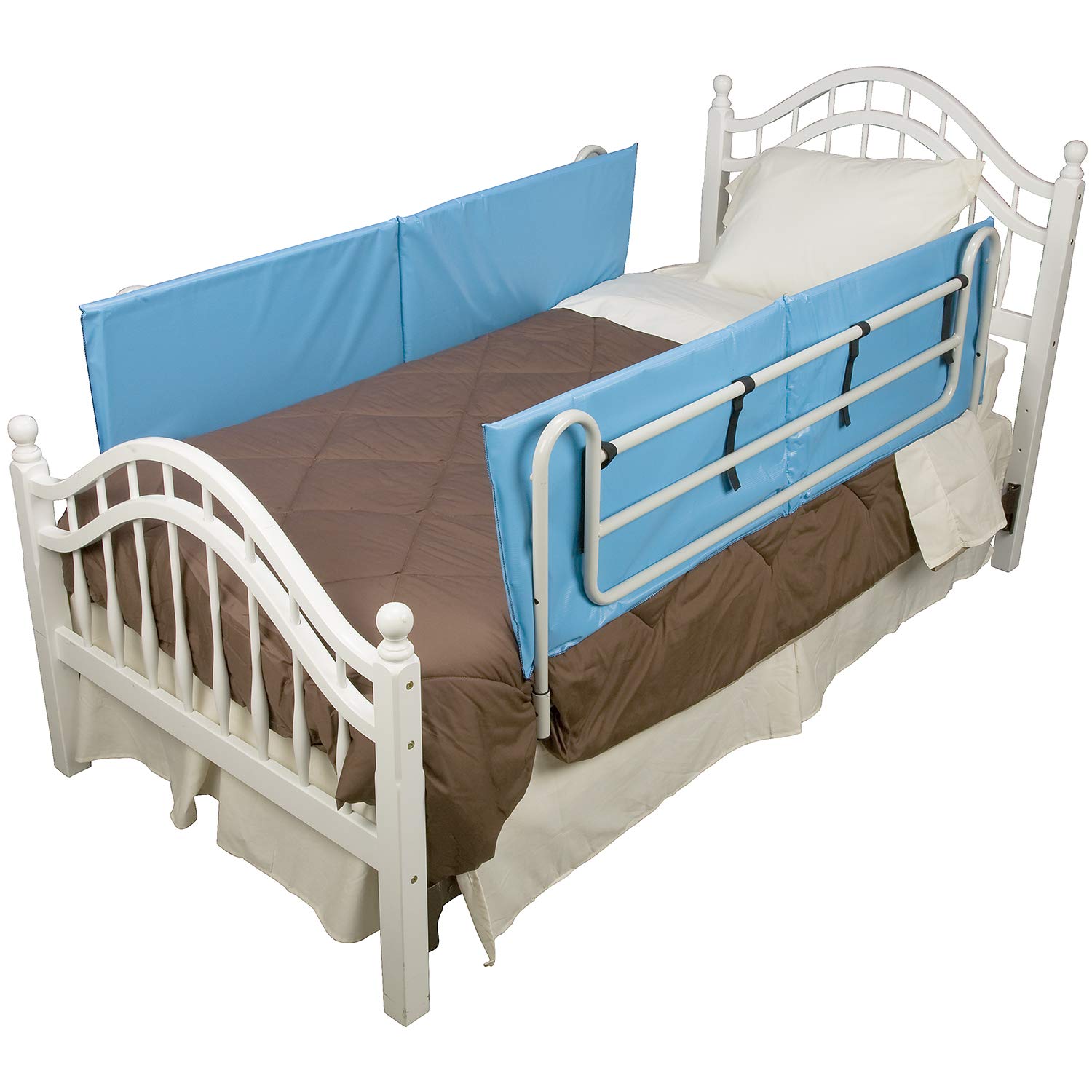 DMI Bed Rail Cover, Bed Rail Padding and Bed Bumper Pad for Elderly, Disabled or Handicapped, Rails Not included, Padded Cover Only, Blue, 60 x 15 x 0.5, 2 Count