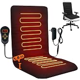HotCalyto Heated Seat Cushion for Office - 12V Chair Heating Pad - Thick Seat Warmer wiht 7 Temp Levels &amp; 12H Timer- Fast Heated Cover for Back,Hips Etc.Gift Packaging（Black）
