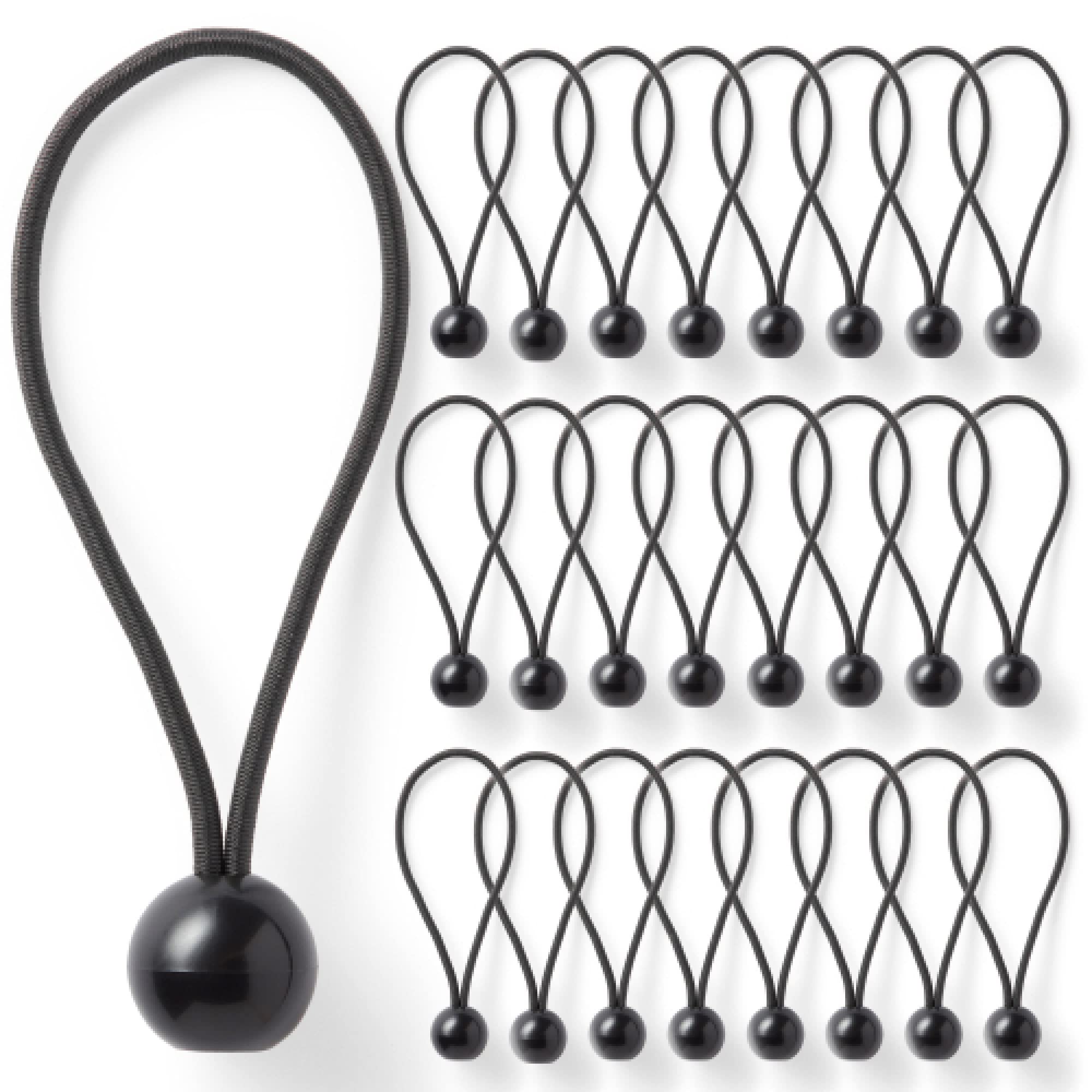 Pluvios - Heavy Duty Bungee Cords with Hooks - 10 Pack – Choice of Sizes - Multi-Purpose Elastic Bungee Straps for Luggage, Roof Racks, Camping - Weatherproof & UV Resistant (6" (15CM) - Black)