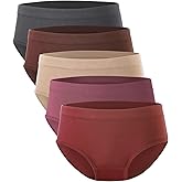 BAMBOO COOL Womens Underwear, Moisture-Wicking Briefs, Soft and Breathable Panties, Mid Waist, 5-Pack