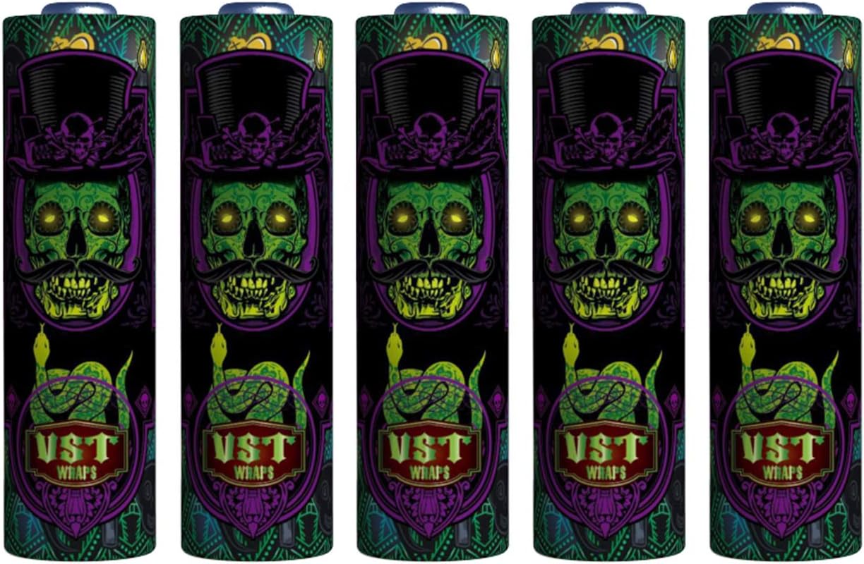 VampCaseVampCase Rewrap Kit (Set of PVC Wraps + PET Top Insulators) Wraps Heat Shrink Tubes Sleeves for 18650 Batteries Zombie Serie - 16pcs Gentry Skull