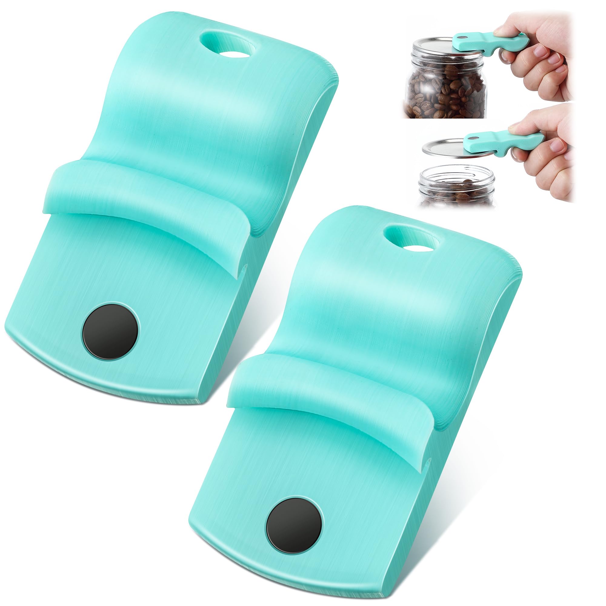 Photo 1 of 2 Pack Canning Jar Opener with Magnets, Mason Jar Opener For Canning Lids, Regular and Wide Mouth Lids, Powerful Magnet for Easy Refrigerator Storage, Releases Vacuum Seal– Patent Pending (Blue)