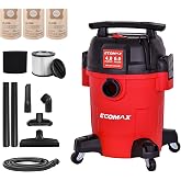 ECOMAX Ultra Quiet Shop Vacuum Wet and Dry 6 Gal 4 HP | 80% Less Noise, 3X Longer Motor Lifespan, Powerful Sunction, Portable Shop Vacuum Cleaner for Garage Workshop Jobsite