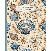 Composition Notebook: Coastal Granddaughter Aesthetic Sea Shells - College-Ruled 110 Pages 7.5"x9.25"