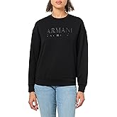 Armani Exchange womens Tonal Logo Stretch Scuba Crewneck Pullover Sweatshirt