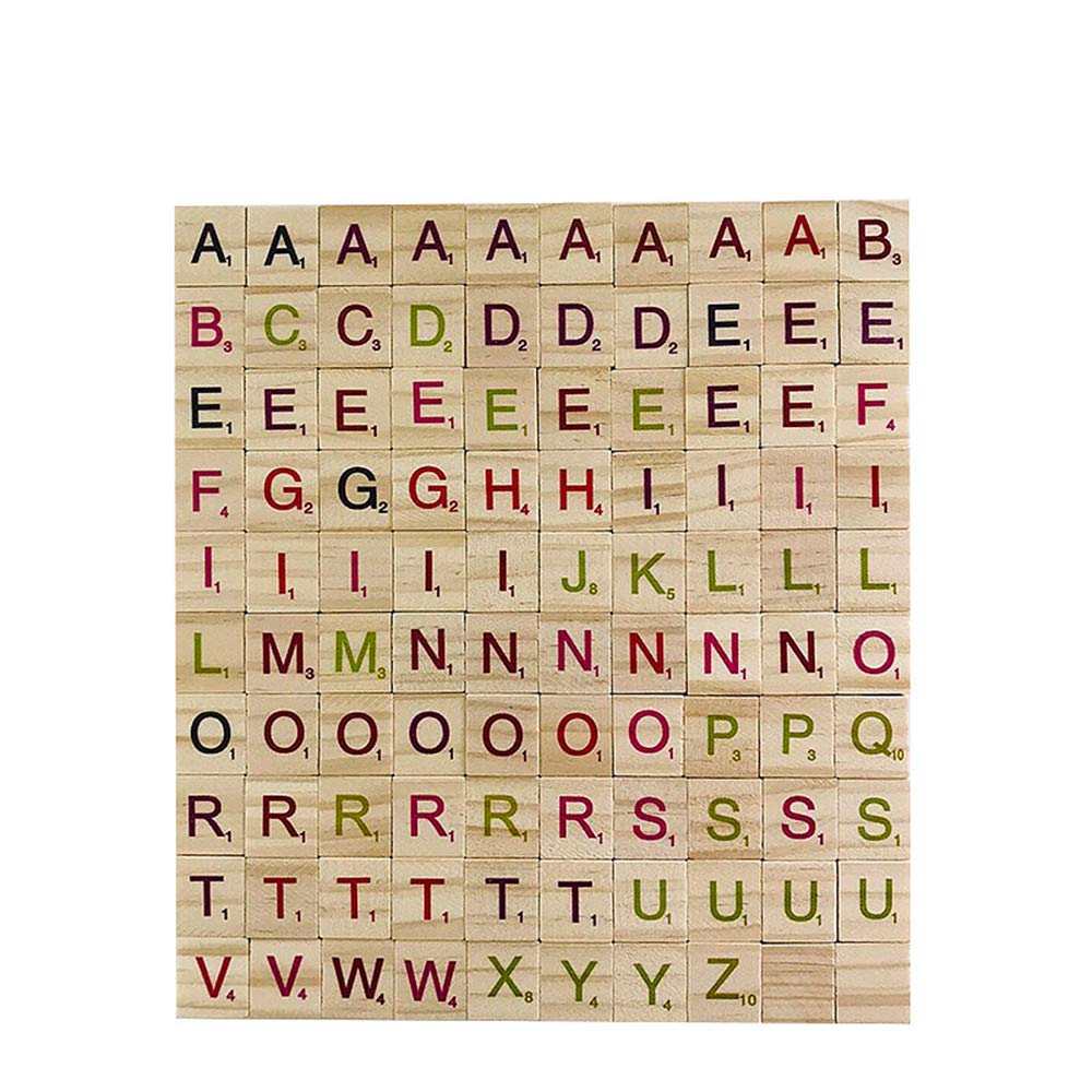 Buy Wood Colorful Letter Tiles 0 Pcs Wooden Scrabble Tiles For Game Decorating Photo Frames Wooden Boxes Creating Unique Wreaths Spell Out Names Or Popular Themes Online At Low Prices In India
